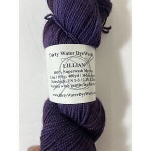 Dirty Water DyeWorks - Lillian “purple Potion” Yarn - 100g Superwash Merino
